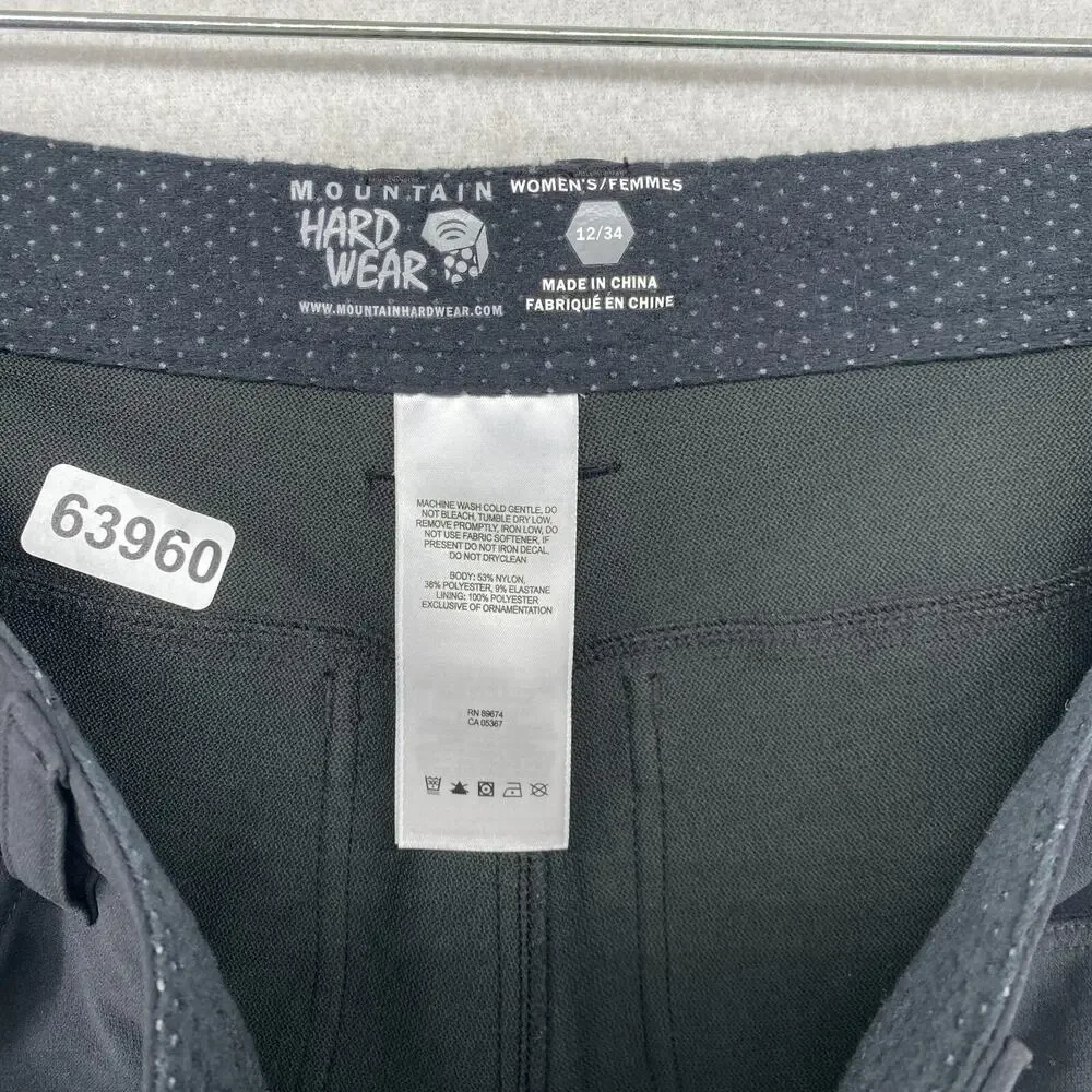MOUNTAIN HARDWEAR Pants Women 12 34 Winter Wander Softshell Utility Hiking Black_14
